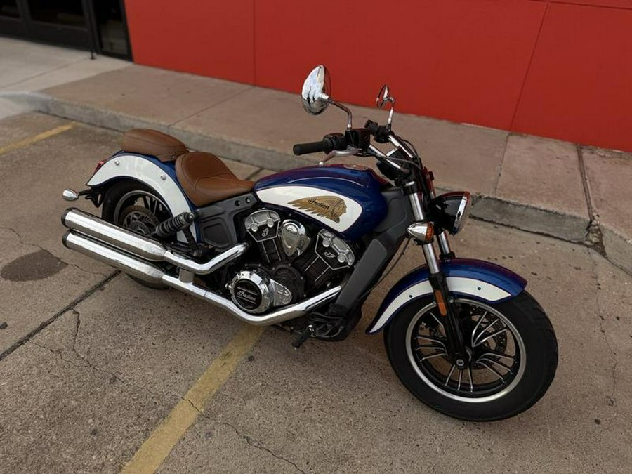 2018 Indian Motorcycle® Scout® ABS Brilliant Blue over White with Red Pinstripe