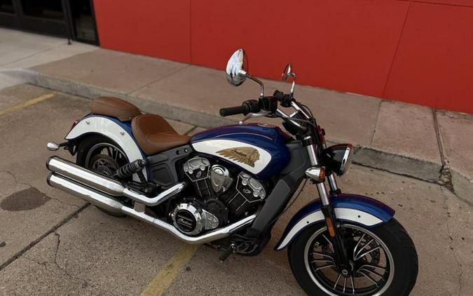 2018 Indian Motorcycle® Scout® ABS Brilliant Blue over White with Red Pinstripe