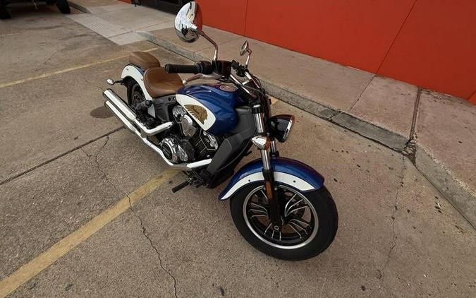 2018 Indian Motorcycle® Scout® ABS Brilliant Blue over White with Red Pinstripe