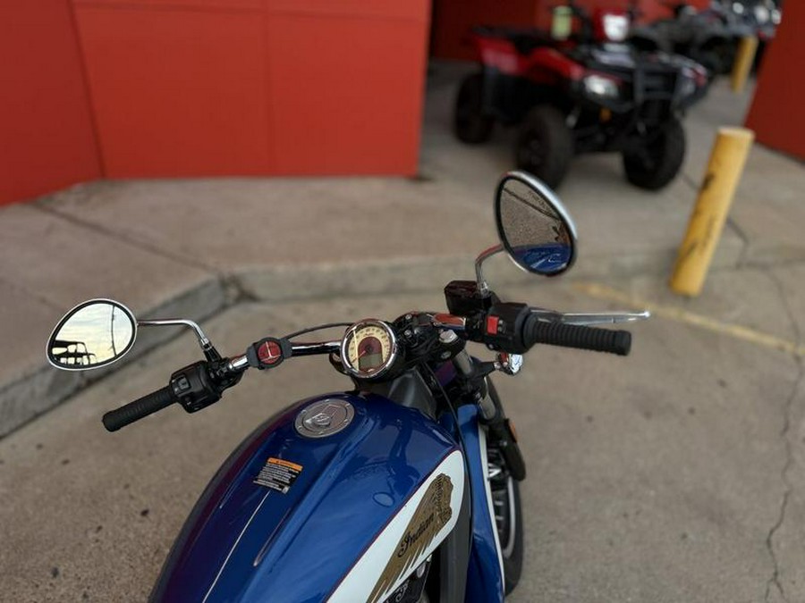 2018 Indian Motorcycle® Scout® ABS Brilliant Blue over White with Red Pinstripe