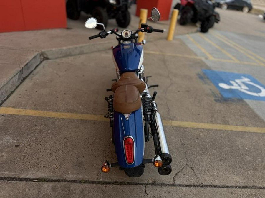 2018 Indian Motorcycle® Scout® ABS Brilliant Blue over White with Red Pinstripe