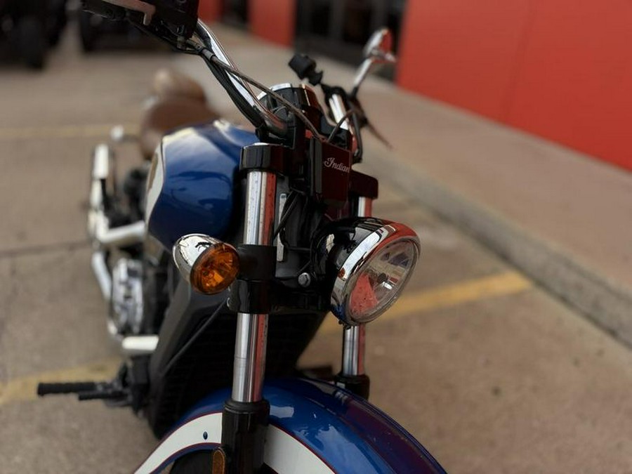 2018 Indian Motorcycle® Scout® ABS Brilliant Blue over White with Red Pinstripe