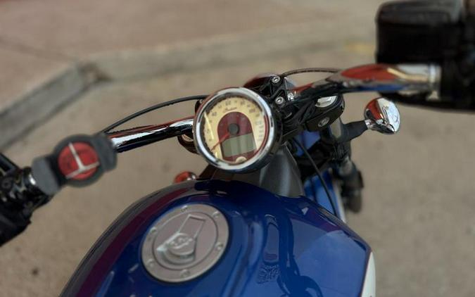 2018 Indian Motorcycle® Scout® ABS Brilliant Blue over White with Red Pinstripe