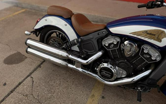 2018 Indian Motorcycle® Scout® ABS Brilliant Blue over White with Red Pinstripe