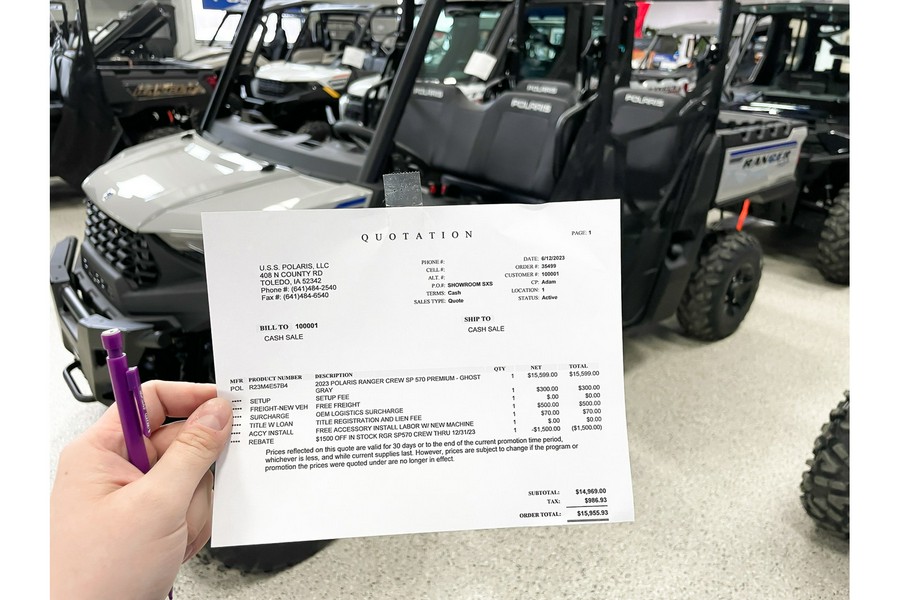 2023 Polaris Industries RANGER CREW SP 570 Premium Ghost Gray