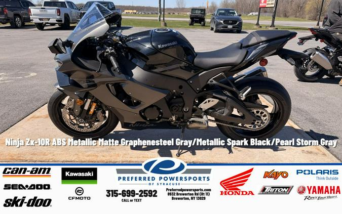 2026 Ninja ZX-10R ABS Metallic Matte Graphenesteel Gray/Metallic Spark Black/Pearl Storm Gray - Kawasaki