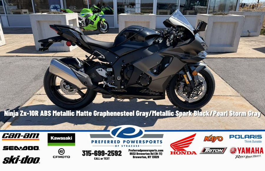 2026 Ninja ZX-10R ABS Metallic Matte Graphenesteel Gray/Metallic Spark Black/Pearl Storm Gray - Kawasaki