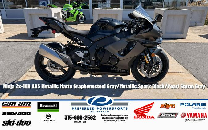 2026 Ninja ZX-10R ABS Metallic Matte Graphenesteel Gray/Metallic Spark Black/Pearl Storm Gray - Kawasaki