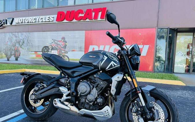 2022 Triumph Trident 660 Matt Jet Black and Silver Ice