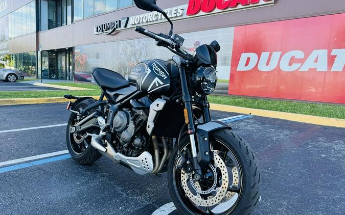 2022 Triumph Trident 660 Matt Jet Black and Silver Ice