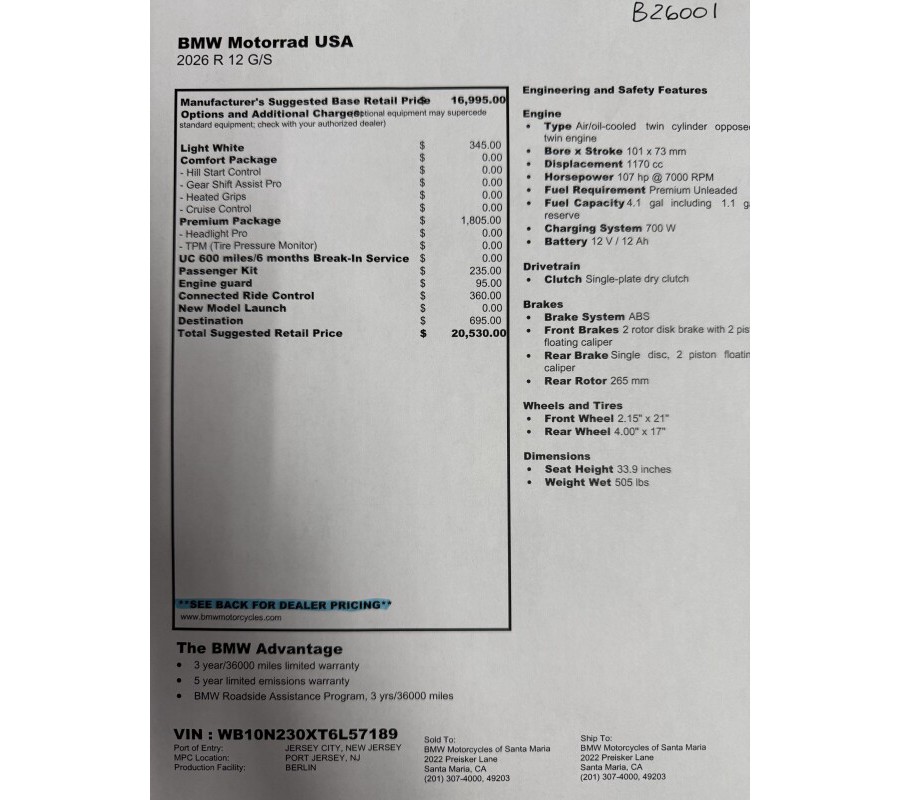 2026 BMW Motorrad R 12 G/S Opt 719 Sand Rover Matte