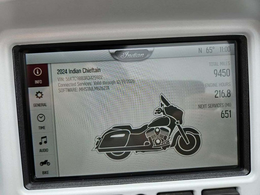 2024 Indian Chieftain Dark Horse W/Powerband Audio Pkg Ghost White Metallic Smoke Wit