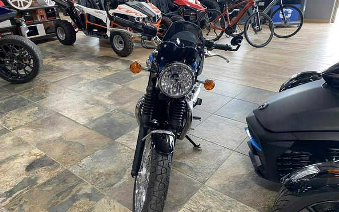 2020 Triumph Bonneville T100 Fusion White and Aegean Blue