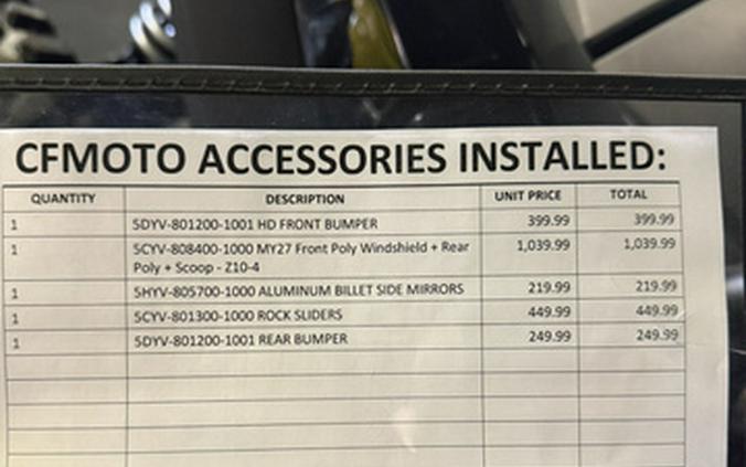 2027 CFMOTO z10-4 Special Build Z10-4