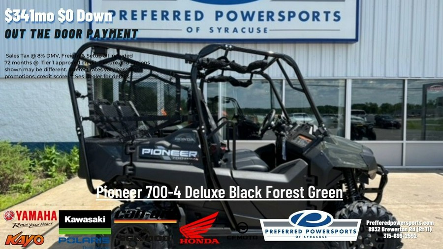 2025 Honda Pioneer 700-4 Deluxe Black Forest Green