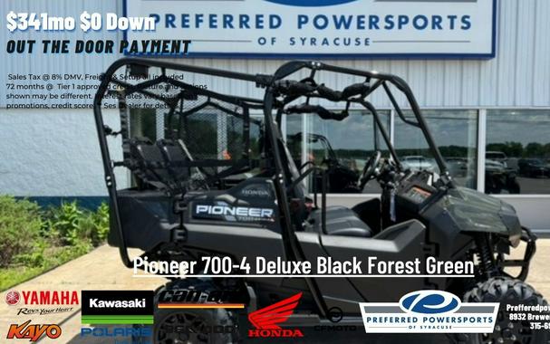 2025 Honda Pioneer 700-4 Deluxe Black Forest Green