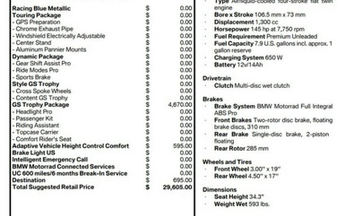 2026 BMW R 1300 GS Adventure GS Trophy