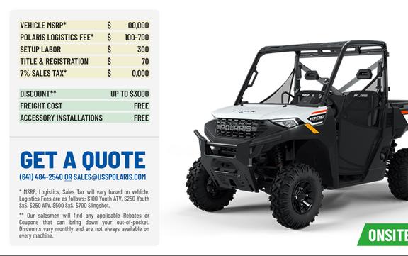 2024 Polaris Industries Ranger® 1000 Premium White Lightning