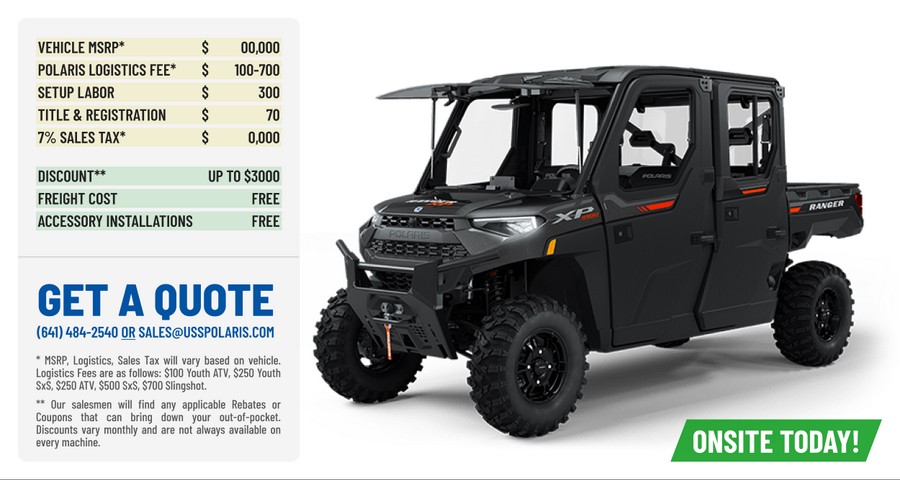 2024 Polaris Industries Ranger® Crew XP 1000 NorthStar Edition Ultimate Super Graphite with Orange Burst Accents