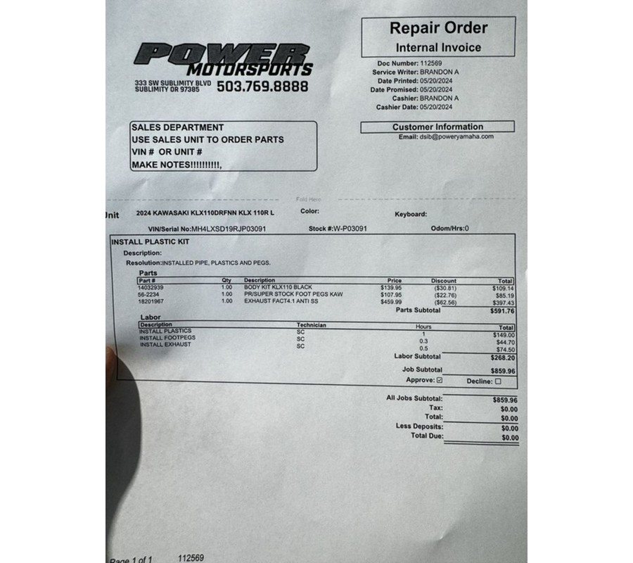 2024 Kawasaki KLX®110R L