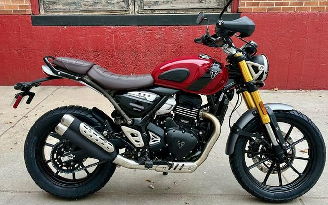 2025 Triumph Scrambler 400 X Carnival Red Phantom Black