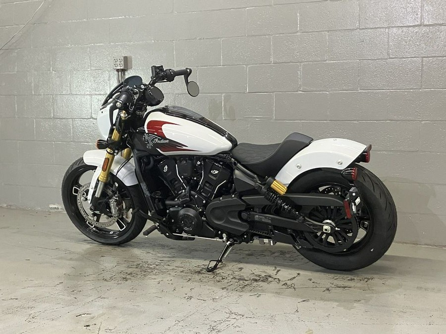 2025 Indian Motorcycle® 101 Scout® Ghost White Metallic with Graphics