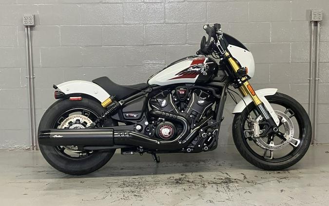 2025 Indian Motorcycle® 101 Scout® Ghost White Metallic with Graphics