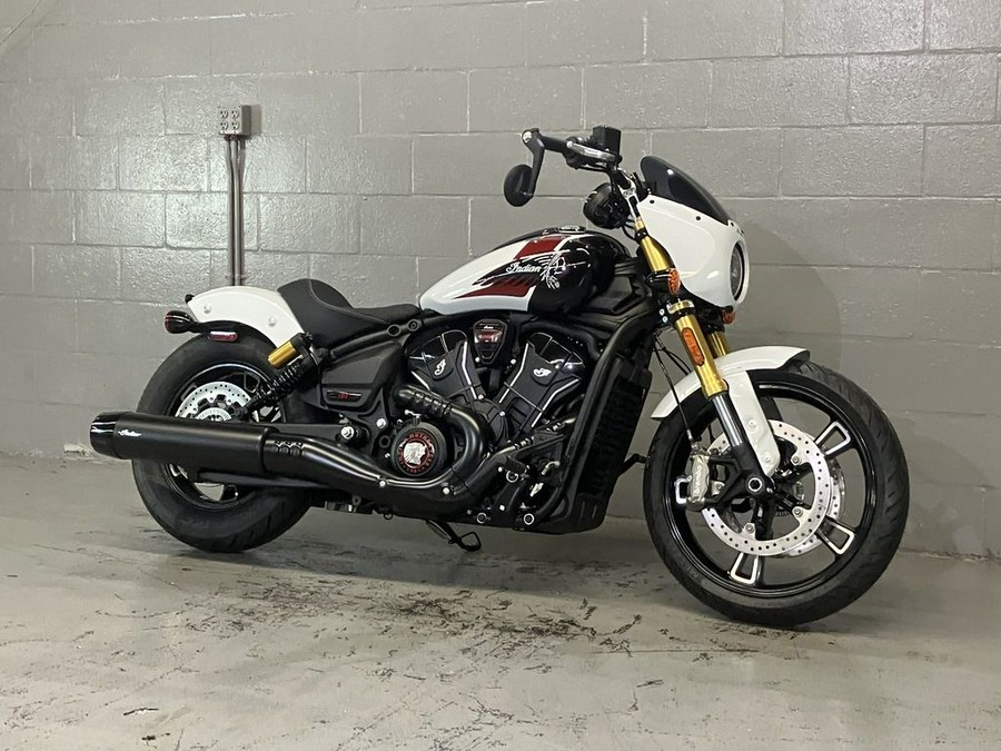 2025 Indian Motorcycle® 101 Scout® Ghost White Metallic with Graphics