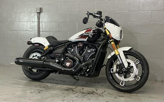 2025 Indian Motorcycle® 101 Scout® Ghost White Metallic with Graphics