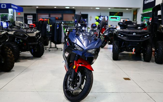 2026 Kawasaki Ninja 500 ABS Metallic Matte Twilight BlueCandy Persimmon Red