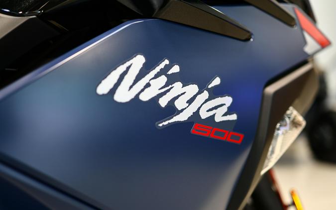 2026 Kawasaki Ninja 500 ABS Metallic Matte Twilight BlueCandy Persimmon Red