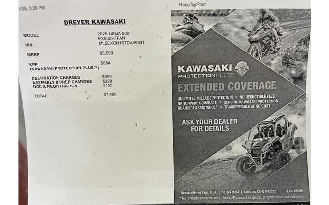 2026 NINJA 500 - Kawasaki