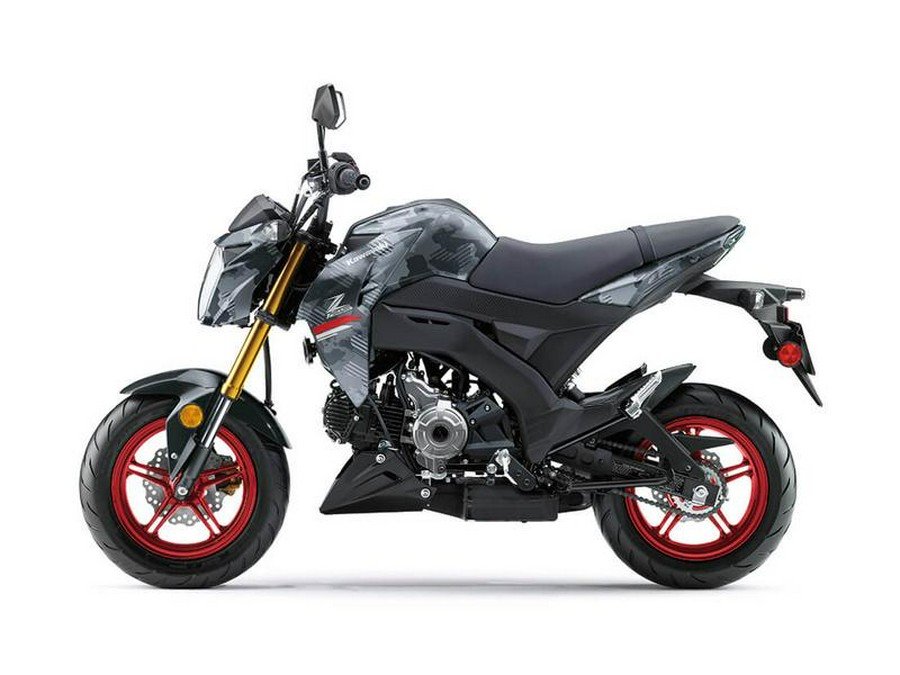 2024 Kawasaki Z125 PRO Cypher Camo Gray Matte/Metallic Matte Carbon Gray