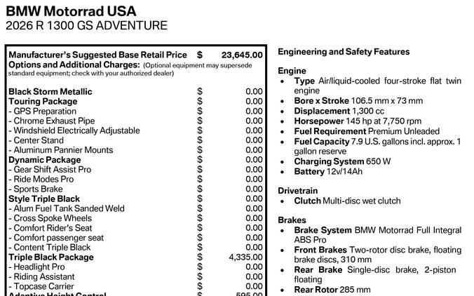 2026 BMW R 1300 GS Adventure