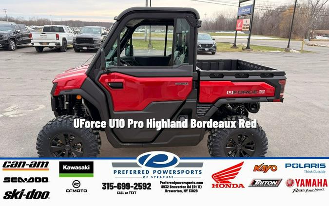 2026 CFMOTO Uforce U10 Pro Highland Bordeaux Red