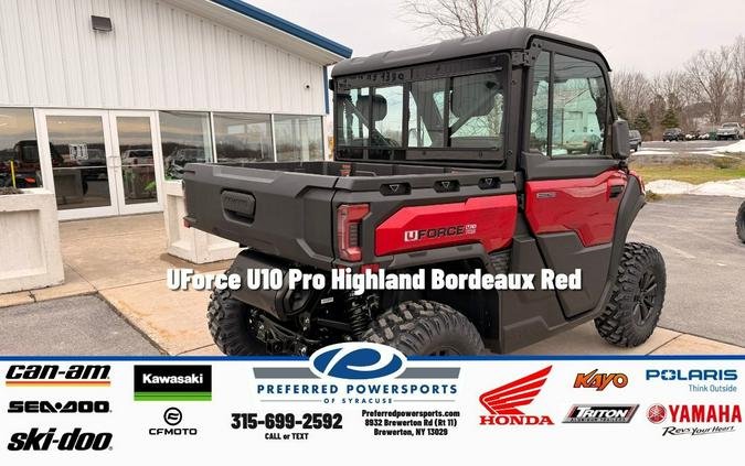 2026 CFMOTO Uforce U10 Pro Highland Bordeaux Red