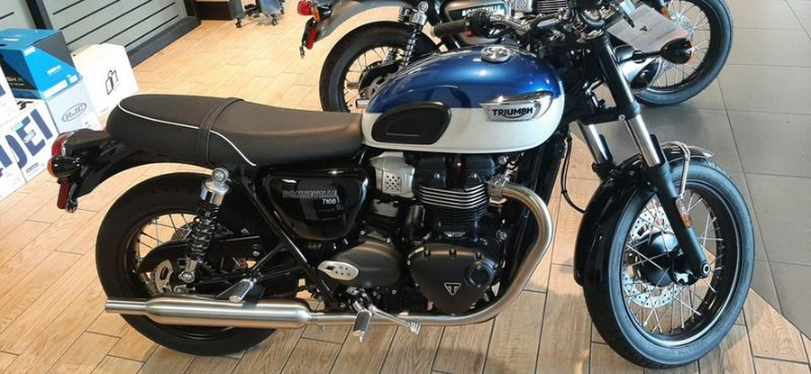 2022 Triumph Bonneville T100 Lucerne Blue/Fusion White