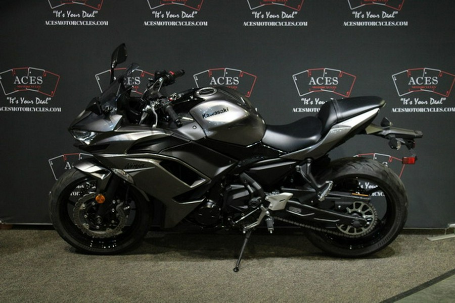 2021 Kawasaki Ninja 650 Metallic Graphite Gray/Metallic Spark Black
