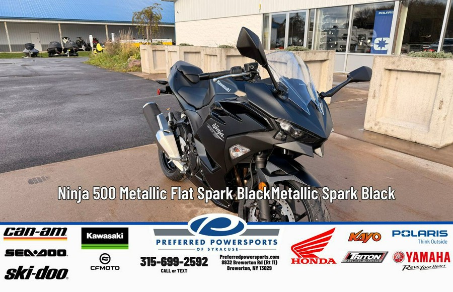 2026 Ninja 500 ABS Metallic Flat Spark Black/Metallic Spark Black - Kawasaki