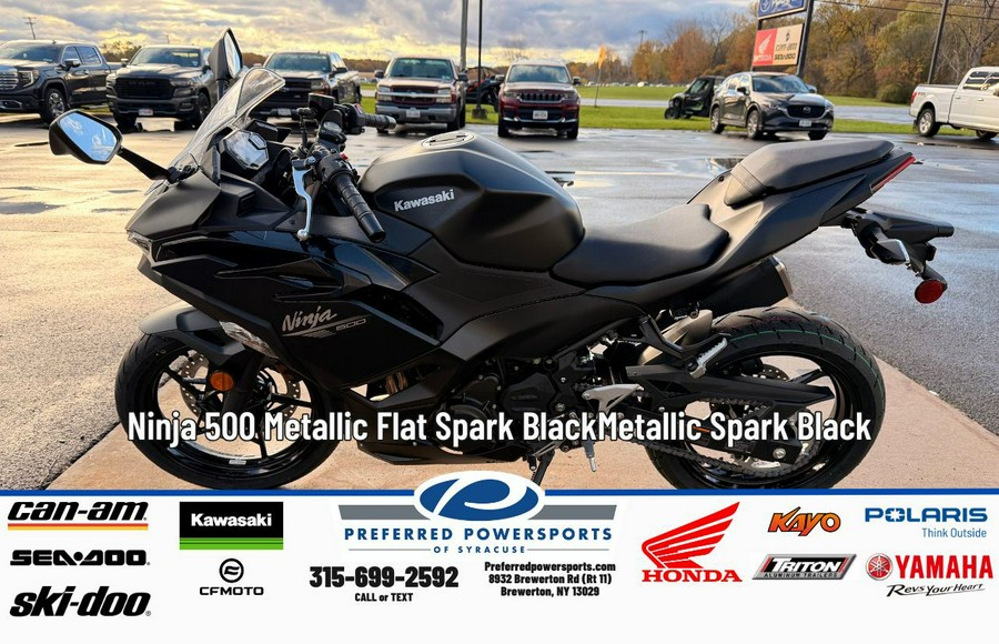 2026 Ninja 500 ABS Metallic Flat Spark Black/Metallic Spark Black - Kawasaki