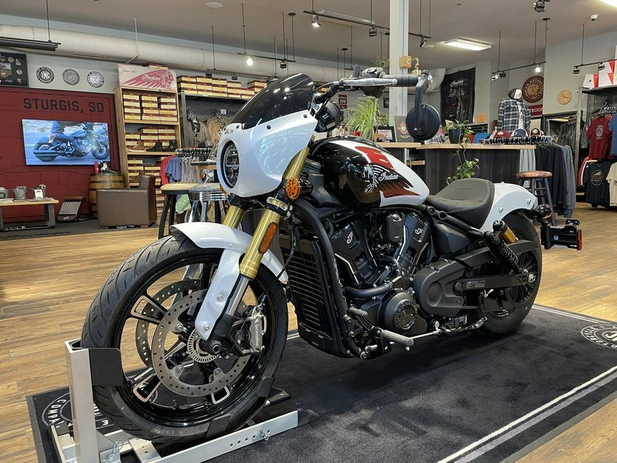 2025 Indian Motorcycle® 101 Scout® Ghost White Metallic with Graphics