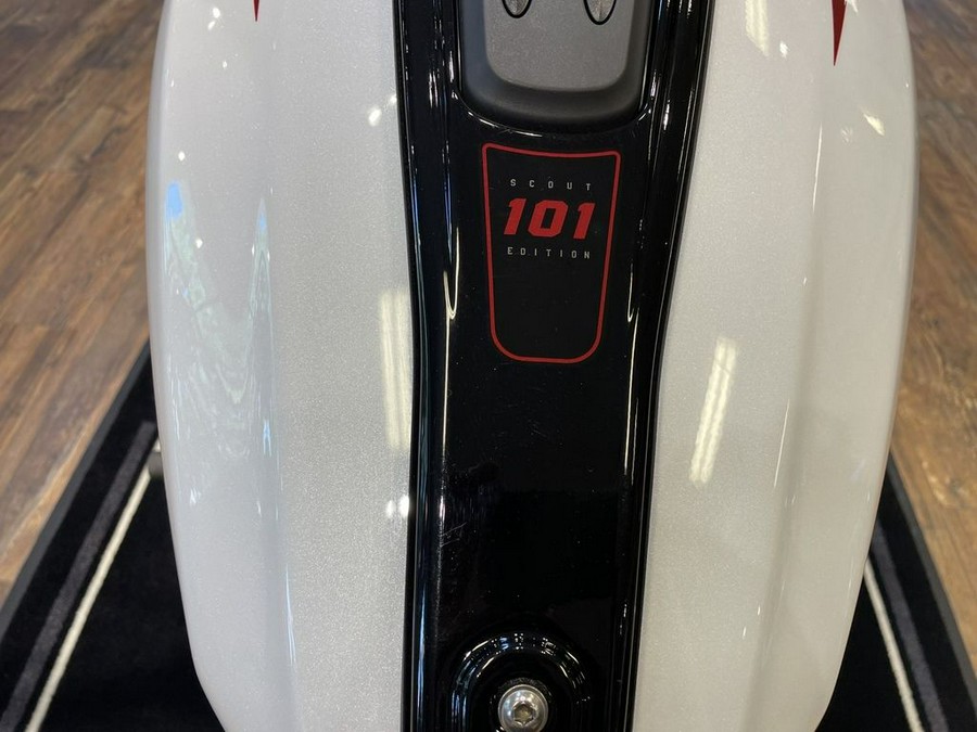 2025 Indian Motorcycle® 101 Scout® Ghost White Metallic with Graphics