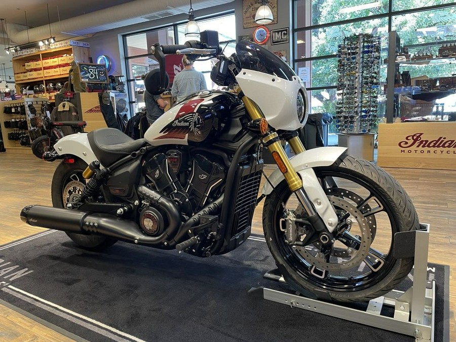2025 Indian Motorcycle® 101 Scout® Ghost White Metallic with Graphics