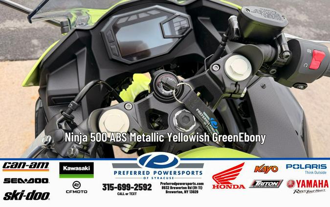 2026 Kawasaki Ninja 500 SE ABS Metallic Yellowish Green/Ebony