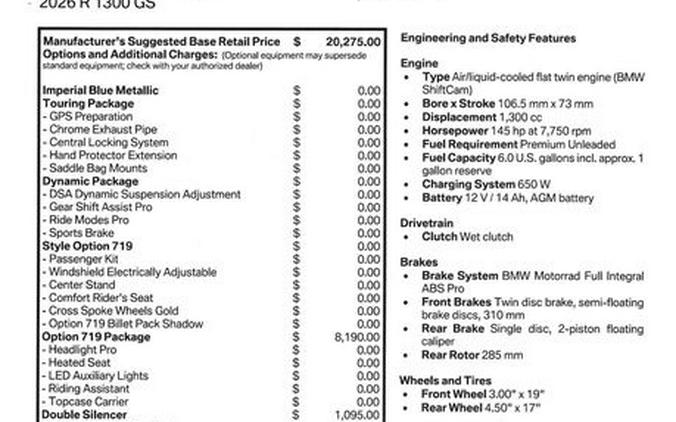 2026 BMW R1300GS Inventory - Get 4.9% APR financing or up to $1,300 off MSRP on select 2026 models*