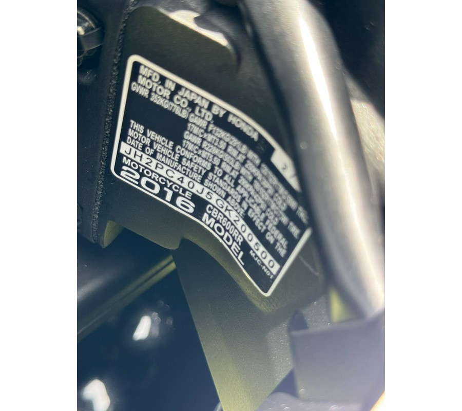 2016 Honda CBR600RR
