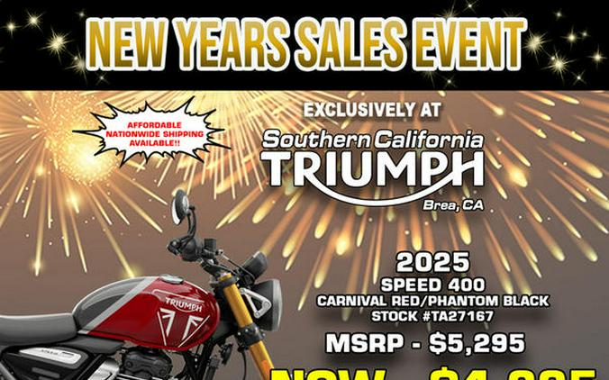 2025 Triumph Speed 400 Carnival Red / Storm Grey