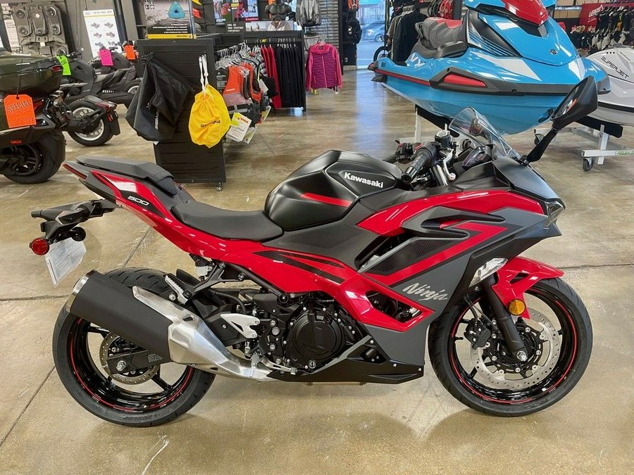 2024 Kawasaki Ninja® 500 ABS Passion Red/Metallic Flat Spark Black