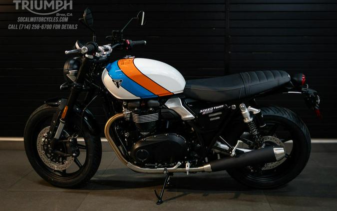 2026 Triumph Speed Twin 900 Pure White/Maui Blue/Tangerine Orange