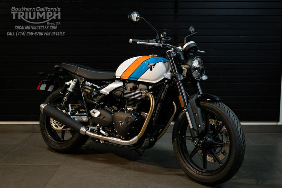 2026 Triumph Speed Twin 900 Pure White/Maui Blue/Tangerine Orange